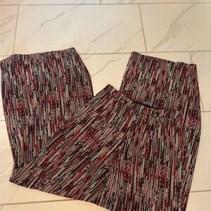 Alice + Olivia Black and Red Wide Leg Pants